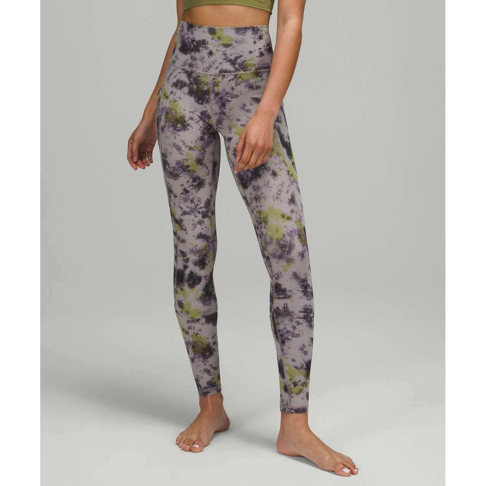 Lululemon Align High-Rise Leggings Mauve Grey Radial Tie Dye Yoga Athletic Sz 0